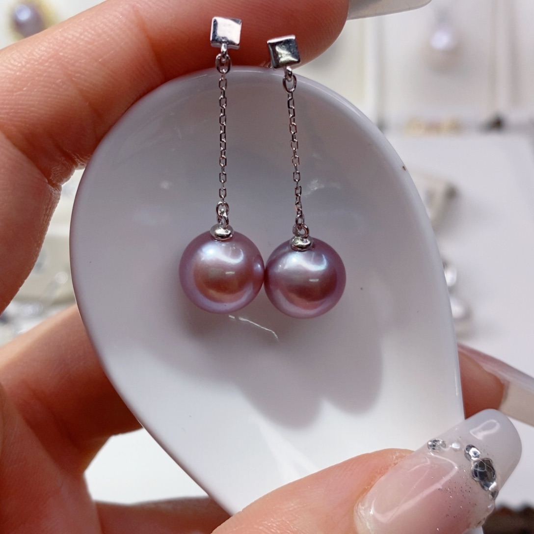 淡水珍珠耳饰银S925镶嵌