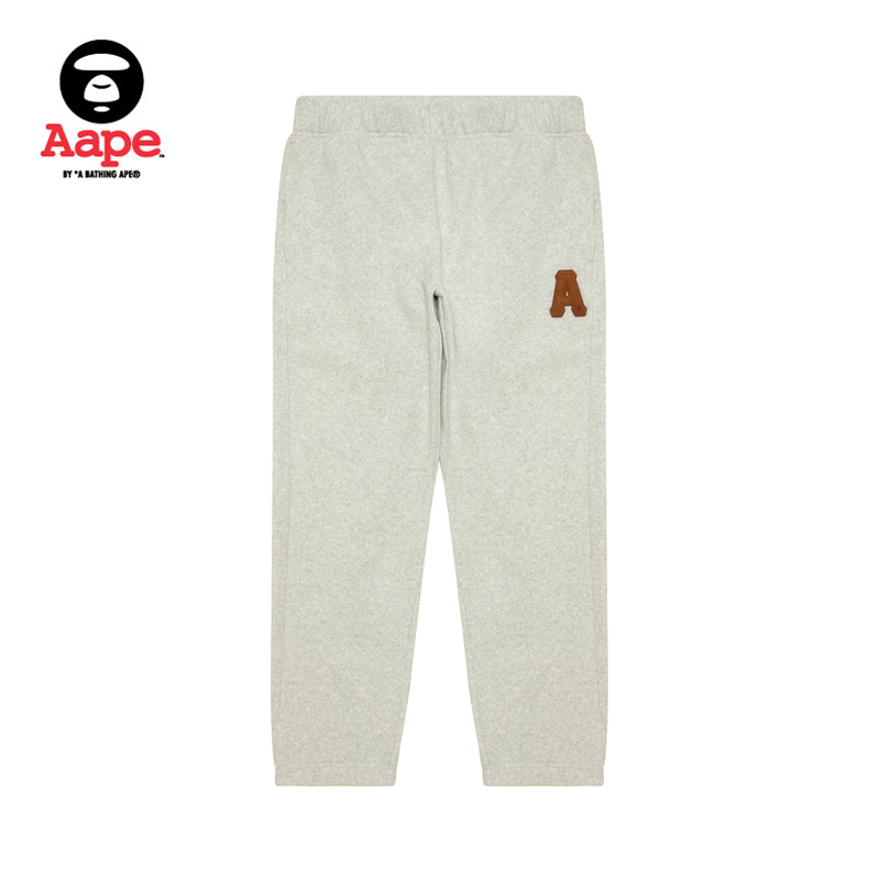 Aape旗舰店男装25秋冬字母徽章简约潮流薄绒休闲长裤卫裤C637XAP