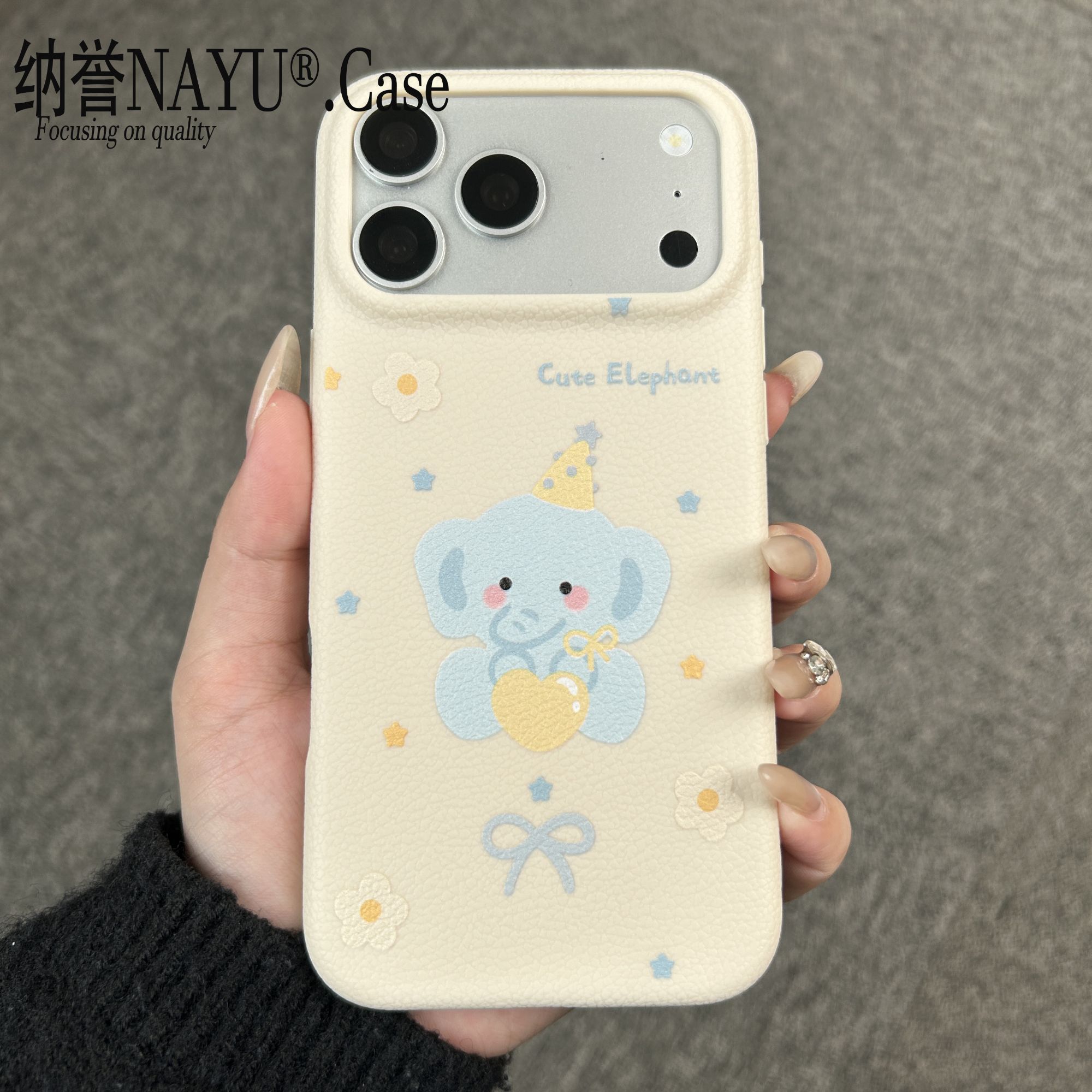 蝴蝶结爱心小象适用于iphone苹果华为小米oppovivo软胶手机壳