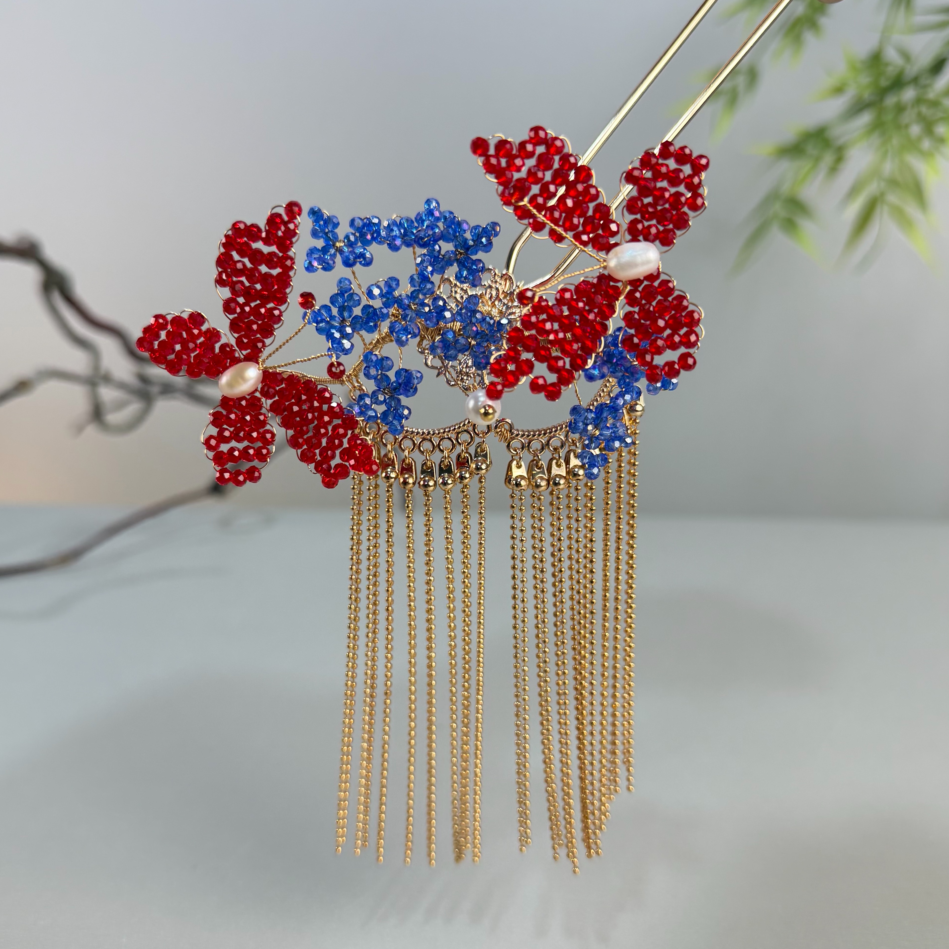 古悦倾城【丹青穗发钗】古风汉服发饰