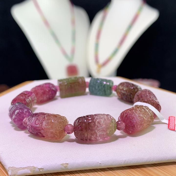 双色碧玺手链未镶嵌