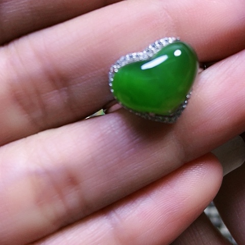 和田玉银S925镶嵌戒指