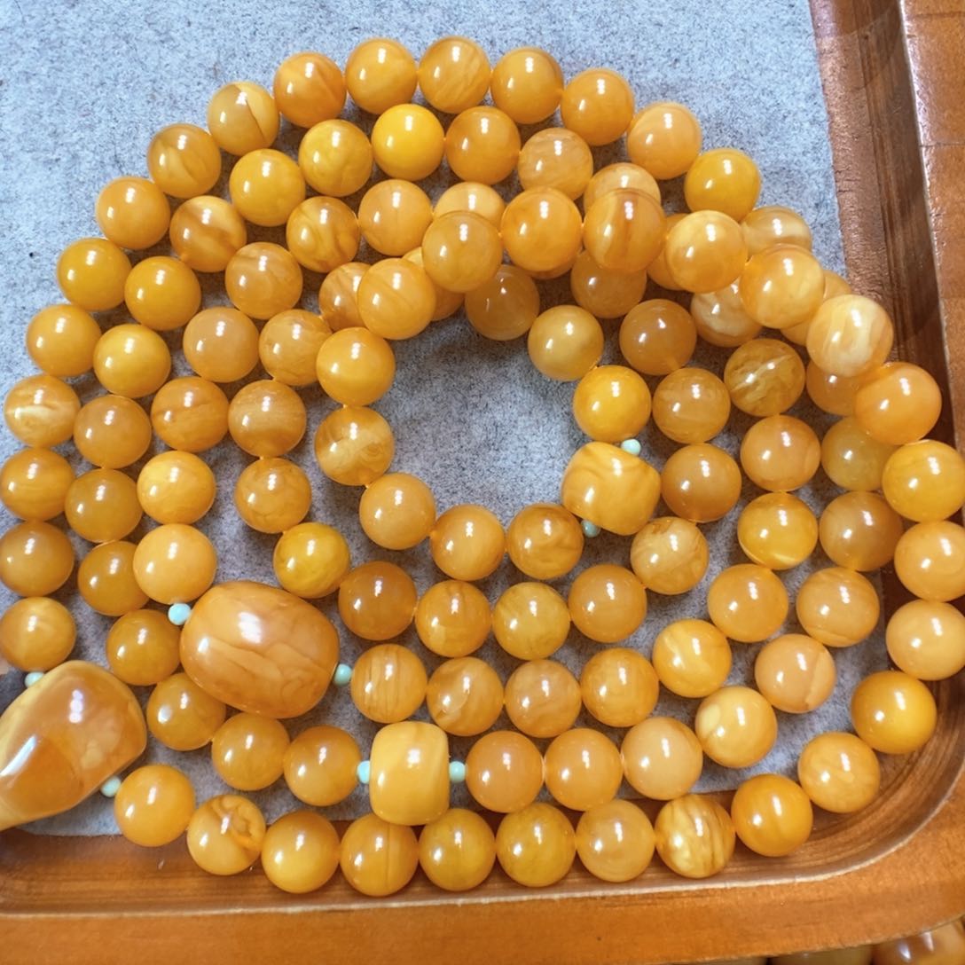 蜜蜡项链未镶嵌蜜蜡108