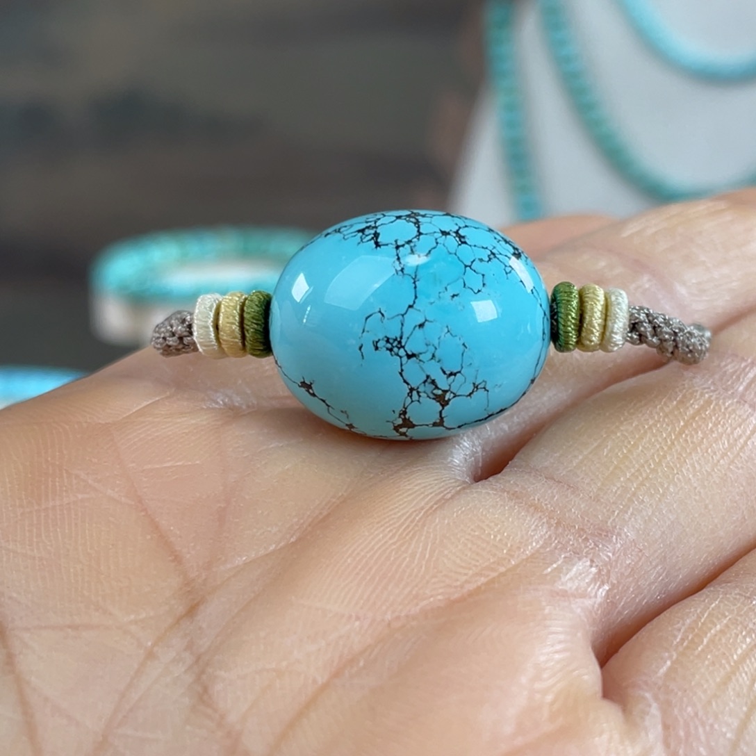 绿松石未镶嵌套链精美锁骨珠