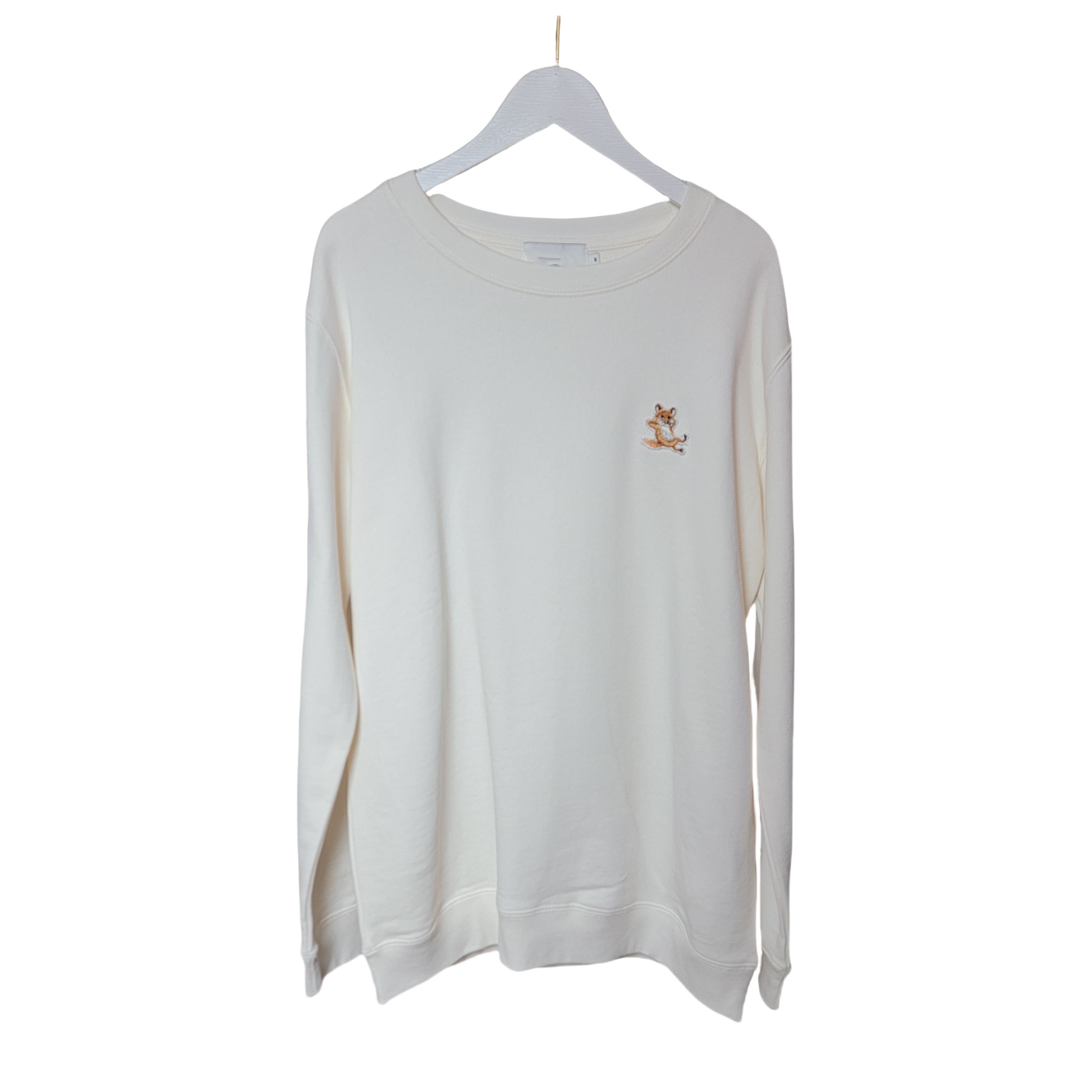 大M家女士初春葡产四色棉质经典小狐狸刺绣长袖套头卫衣打底上衣