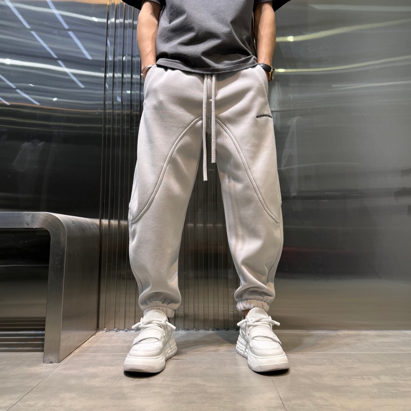 冬季新款男士加绒简约百搭高级感男款休闲裤潮流宽松运动加厚男裤