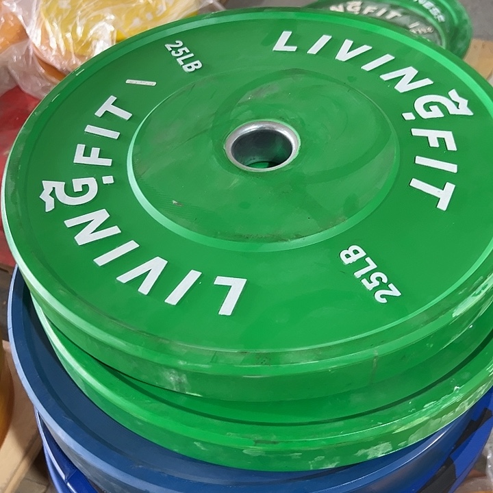 微瑕捡漏杠铃片绿色10公斤一对