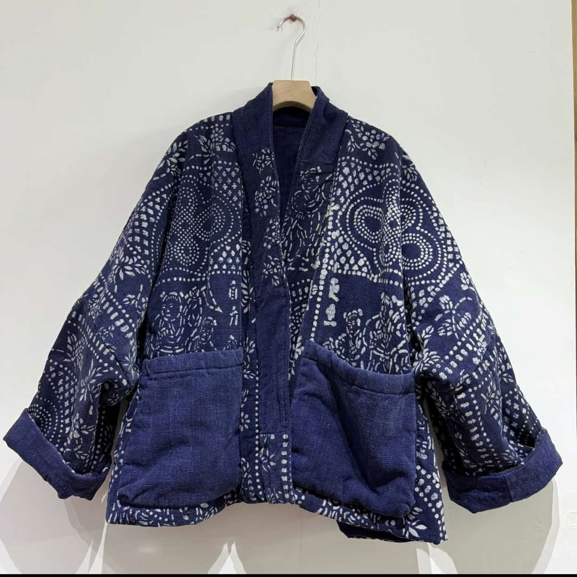 二囍古朴251122纯色土布豆染双面穿夹棉道袍