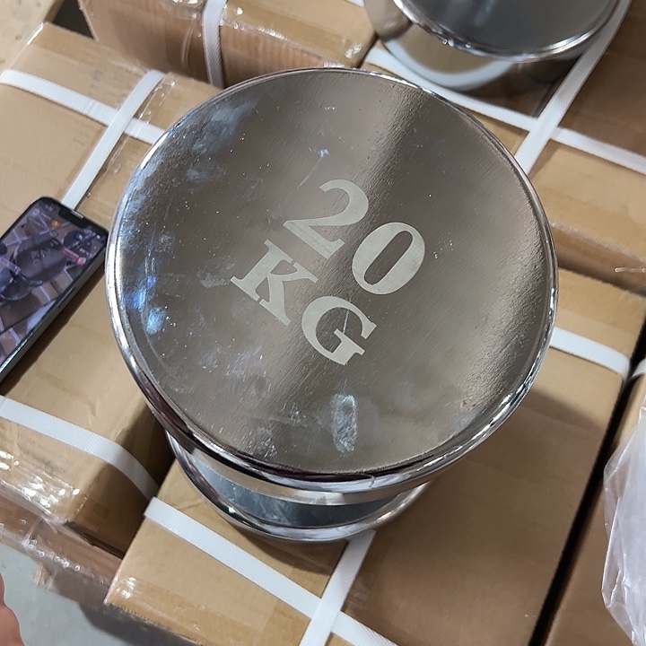全新电镀纯钢新款圆润款20公斤哑铃一对