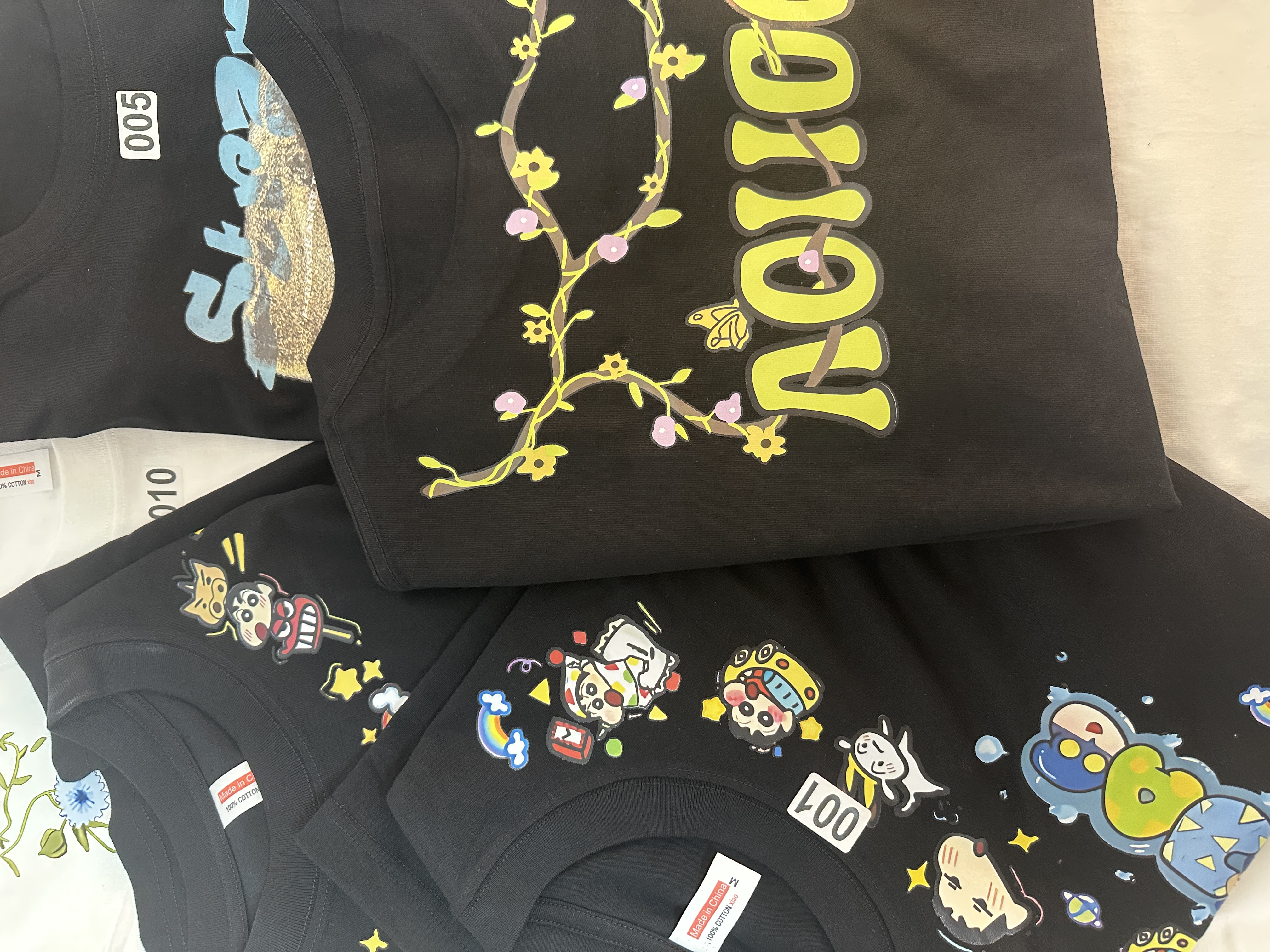 【77专属】夏季重磅纯棉印花短袖T恤男女甜美上衣情侣款半袖