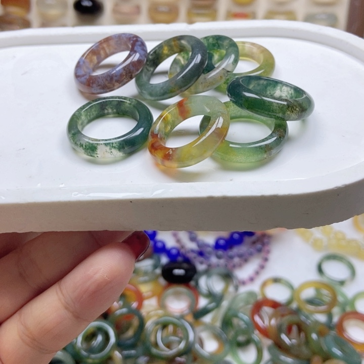 玛瑙/玉髓戒指未镶嵌微瑕不退不换