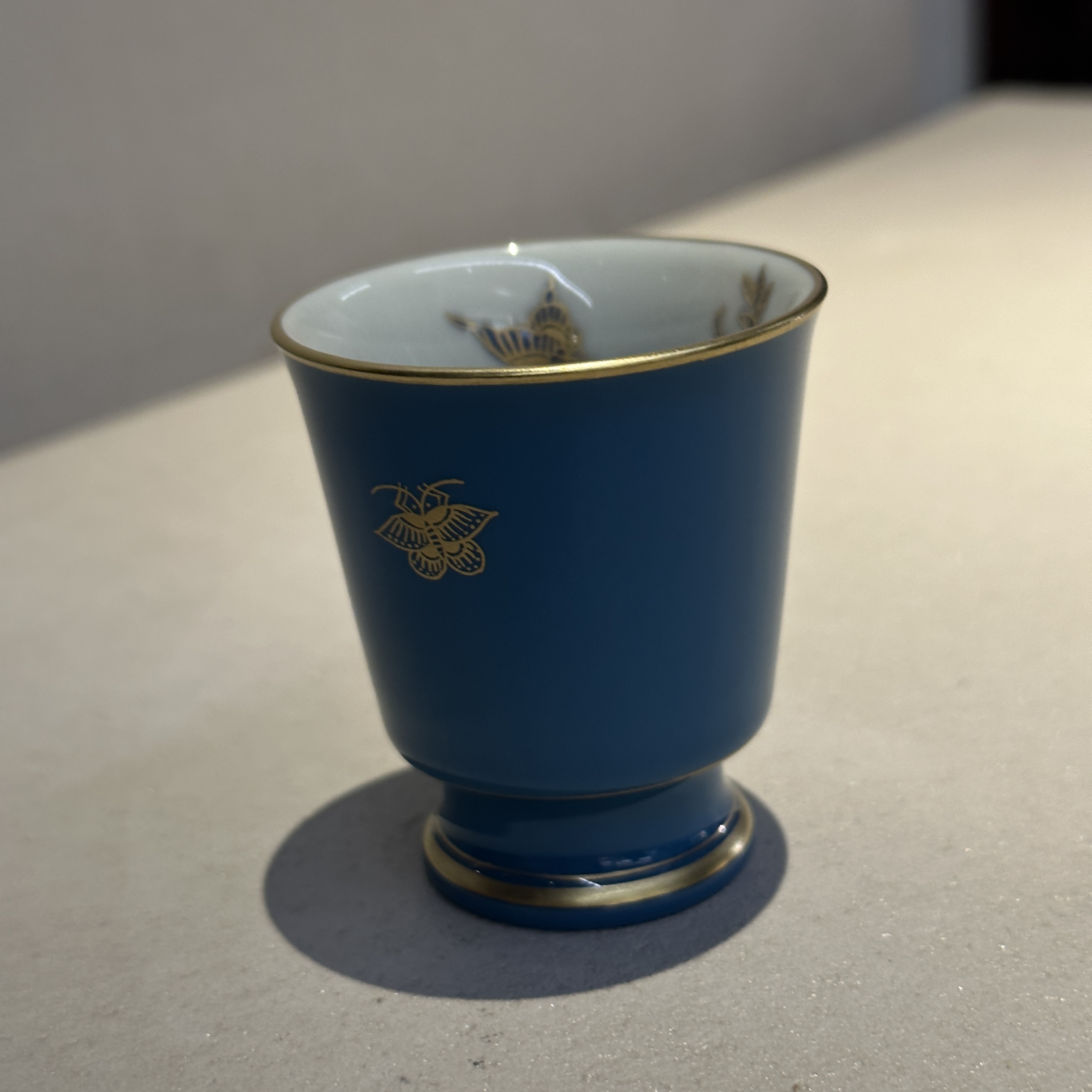 【悦生活】海空蓝-华隐堂-蝴蝶闻香杯（华隐S1160）