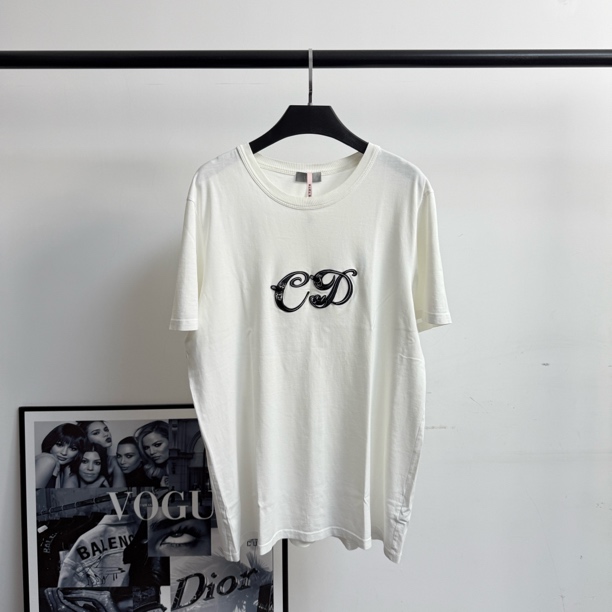 99新 DIOR/迪奥 kenny联名黑CD刺绣短袖/XL/