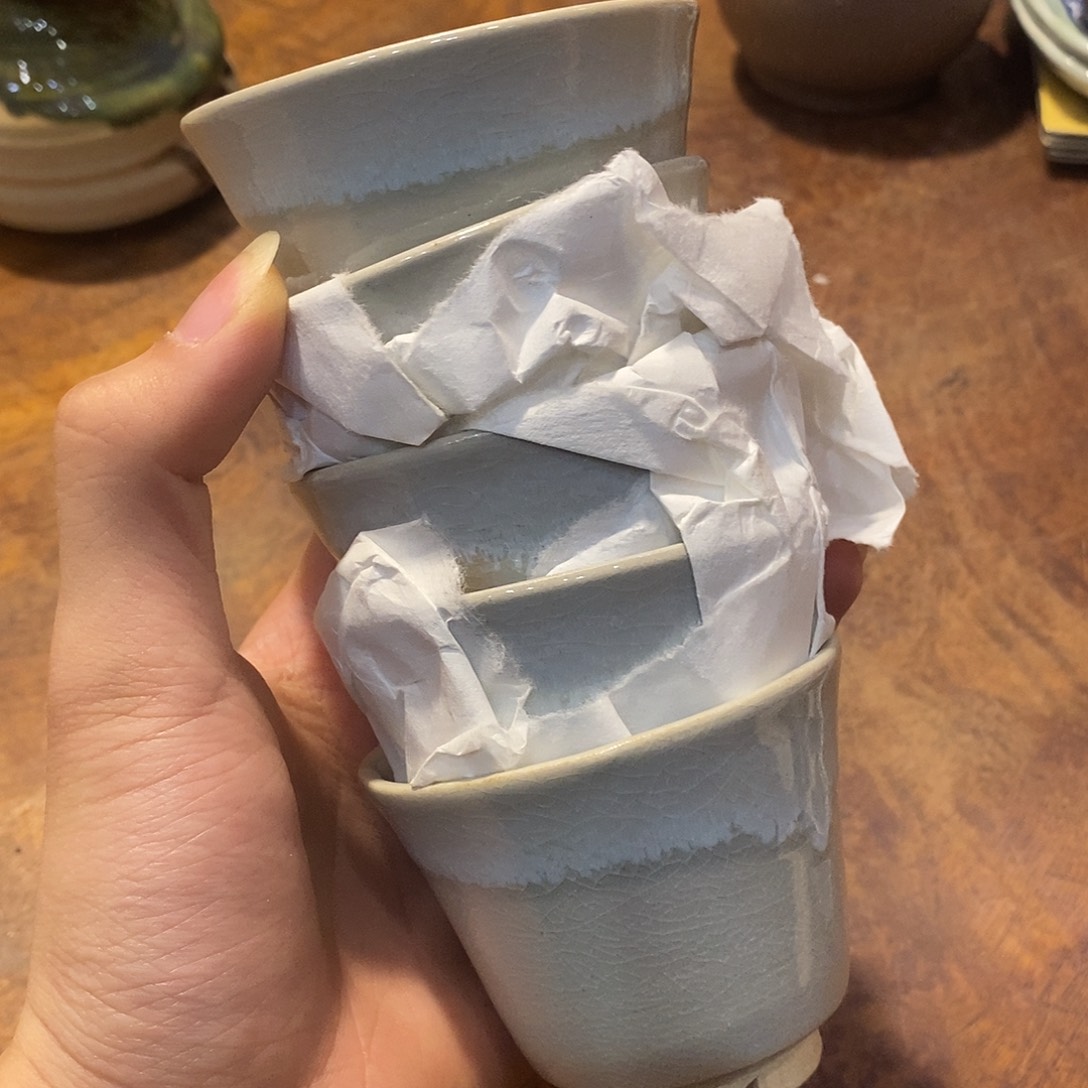 陶瓷小六古美术工艺品