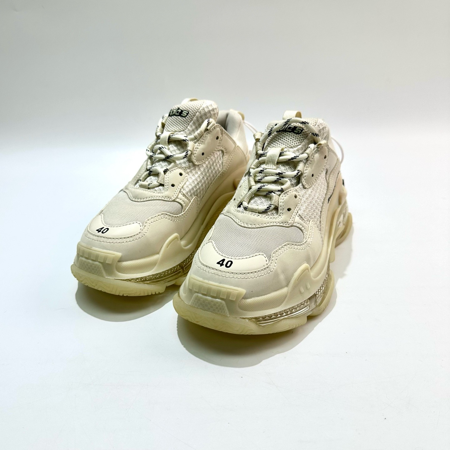 99新 Balenciaga/巴黎世家 巴黎世家 40码 Triple S米白 SY0884