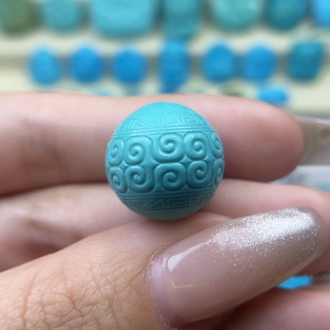 绿松石回纹珠未镶嵌