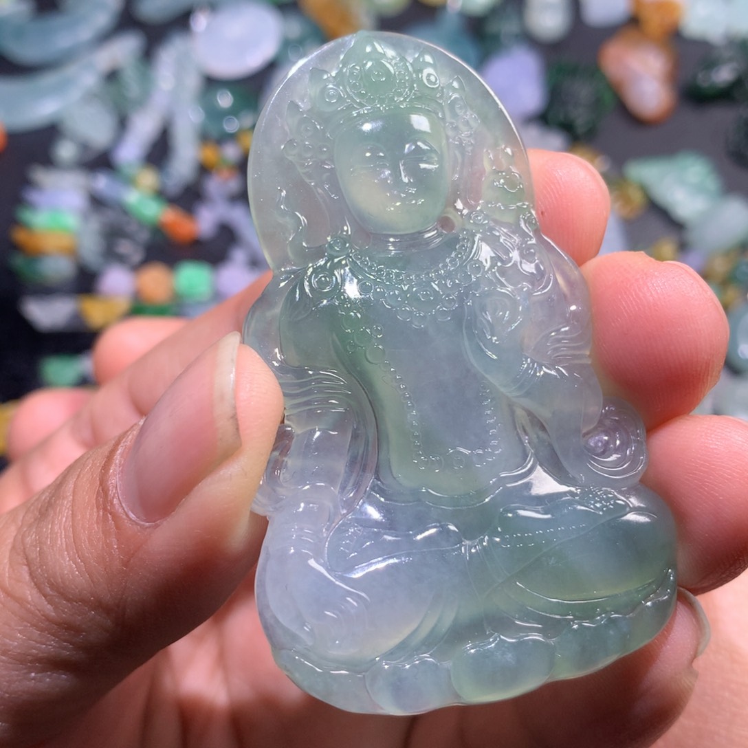 未镶嵌定制翡翠度母观音