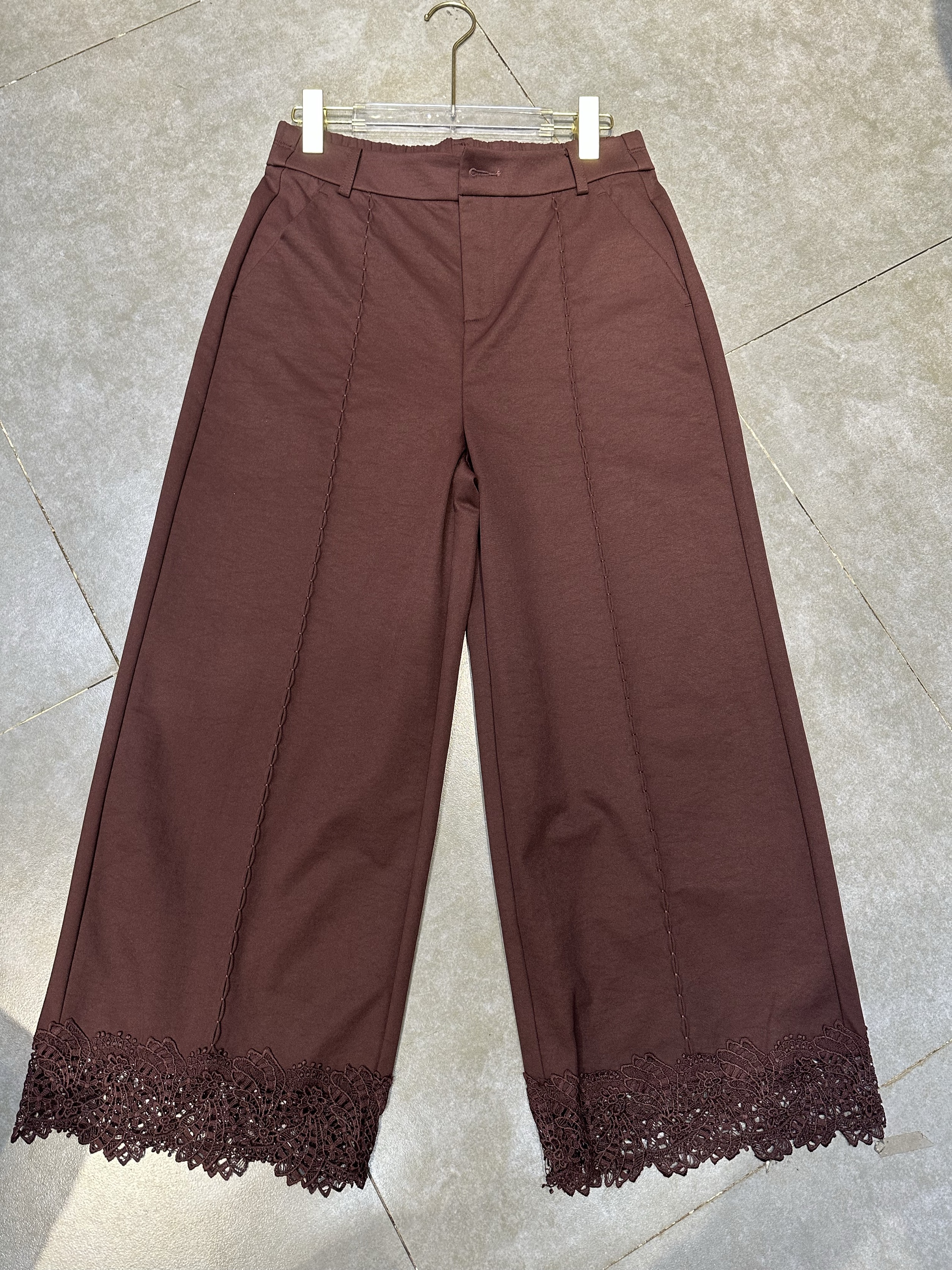 59066 镂空休闲裤气质女装气质显瘦百搭女装直筒裤