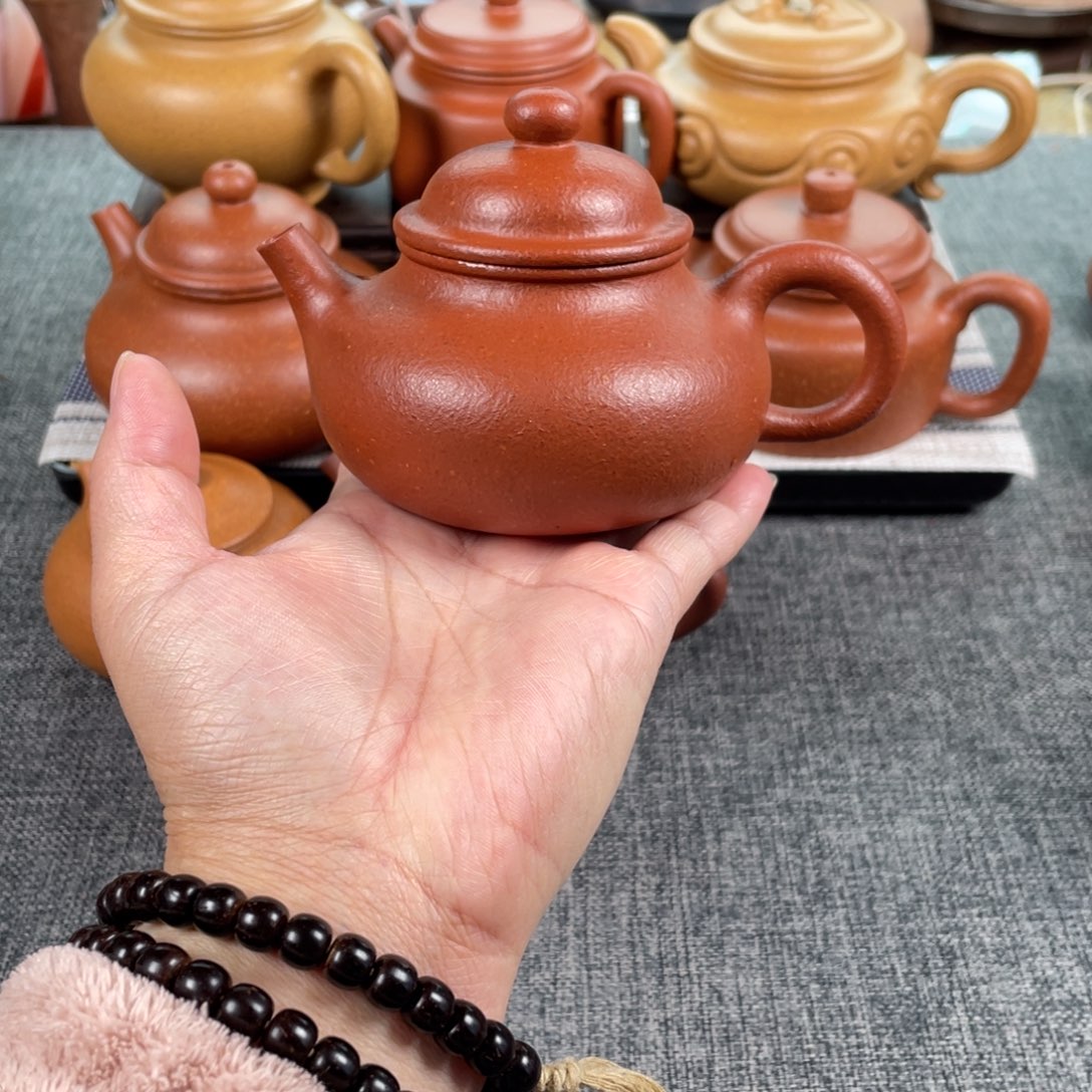 紫砂茶壶红降坡容天全手纯红20目190