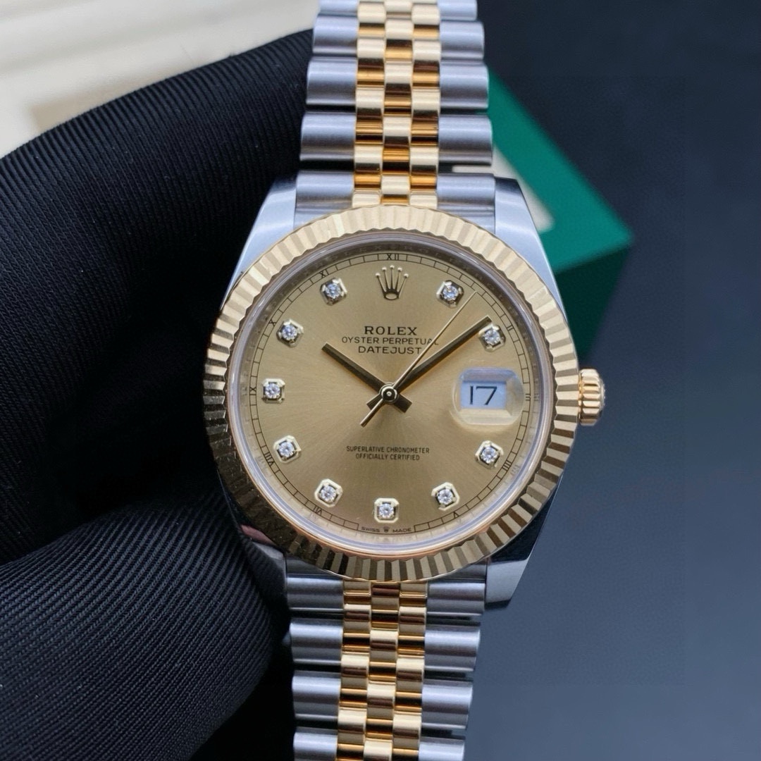 99新 Rolex/劳力士 日志126333/金盘/机械男表/20年全套/表径41mm