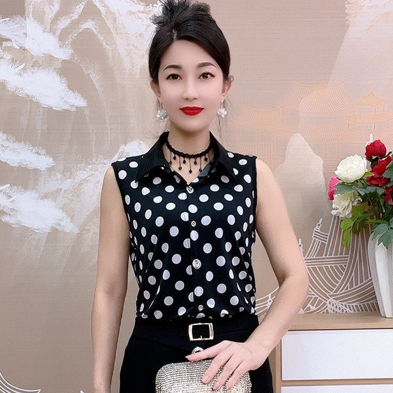 23163款  冰羽丝衬衣内搭上衣职业装马甲无袖衬衫女士内搭