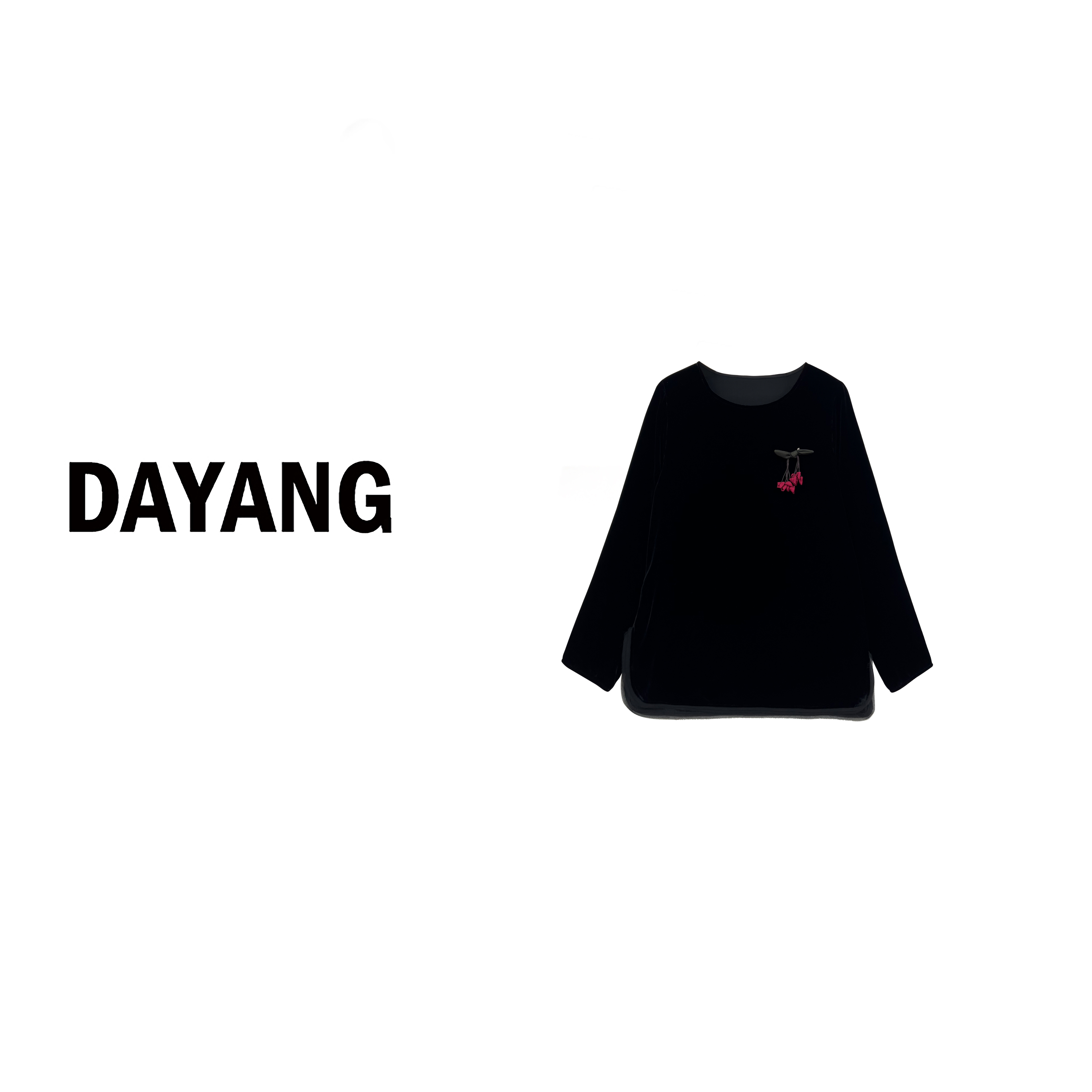 【DAYANG】黑泡泡 简单叠穿系列纯色丝绒衬衫上衣
