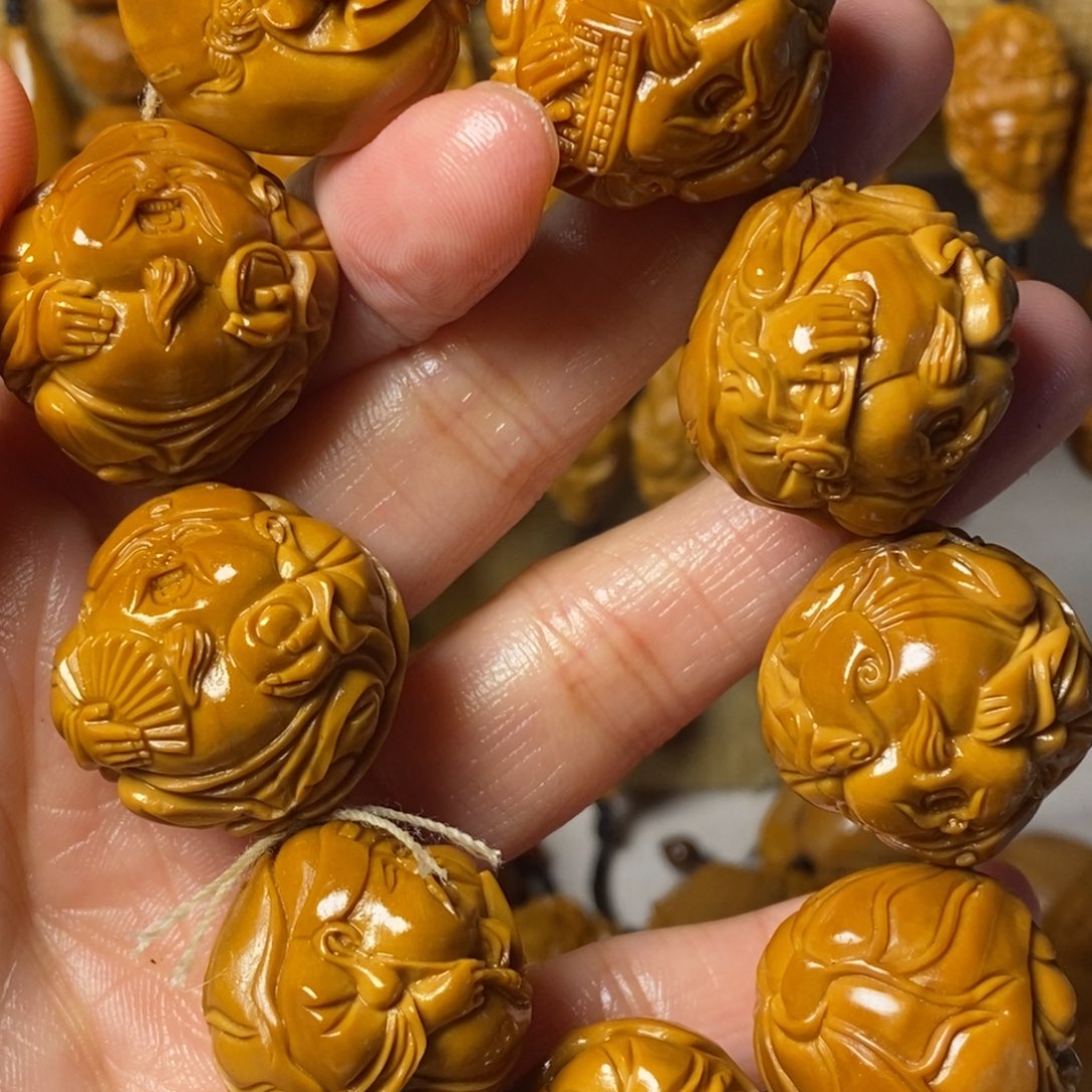橄榄核手串/手链飘*荷叶财神