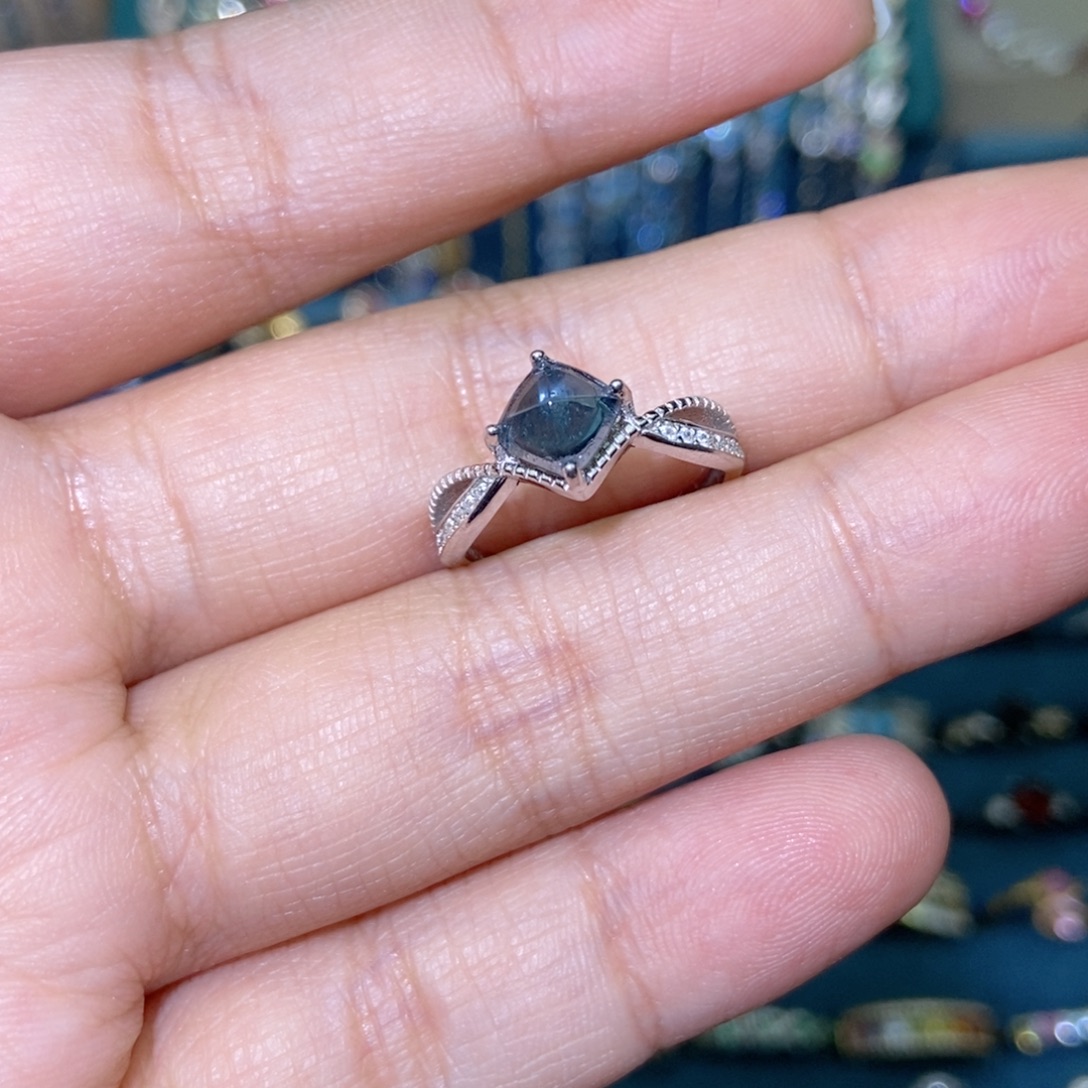 托帕石银S925镶嵌戒指