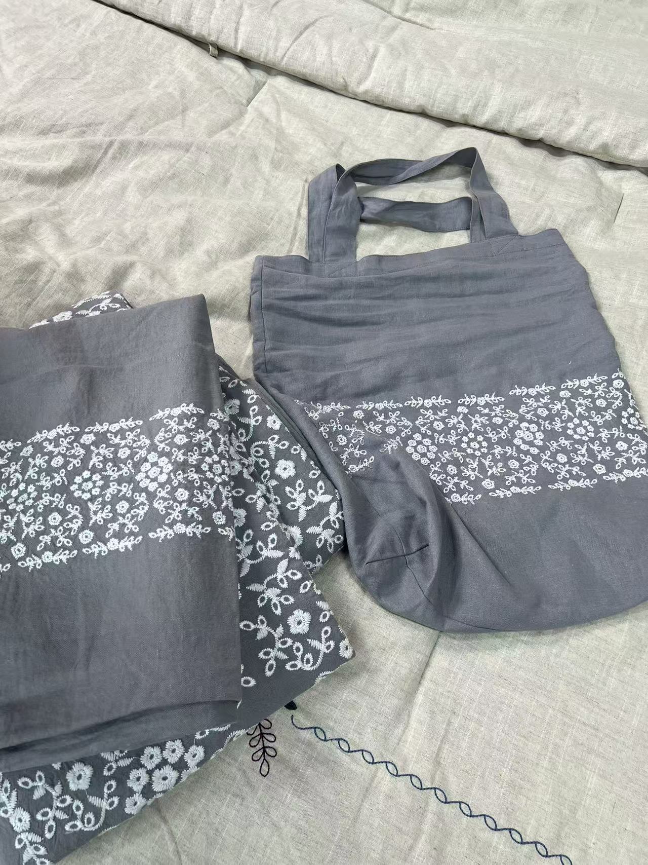 【外贸】高端-汉麻双雨露刺绣四件套200*230（4JT00107）