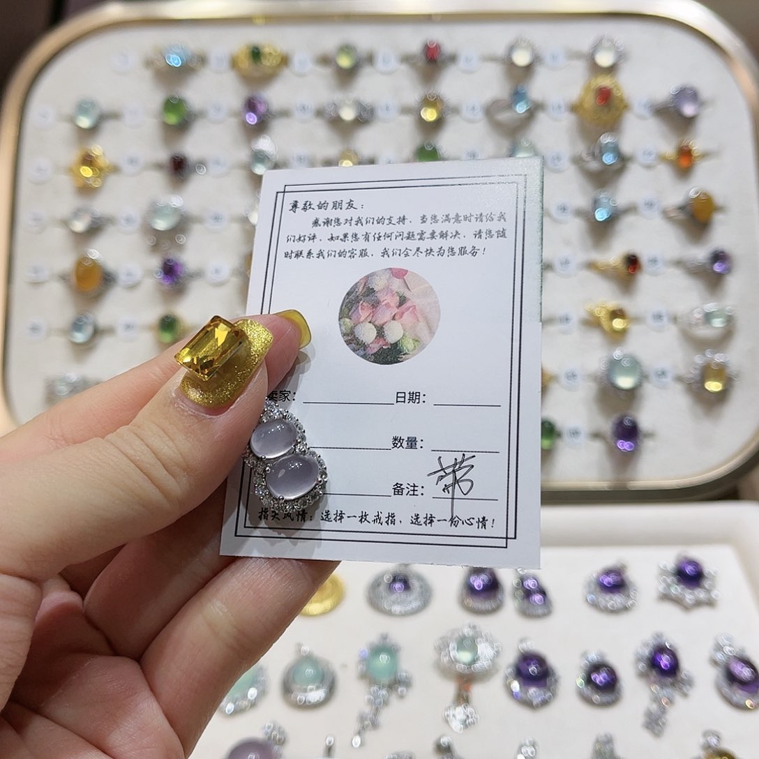 蛇纹石玉戒指银S925镶嵌?*