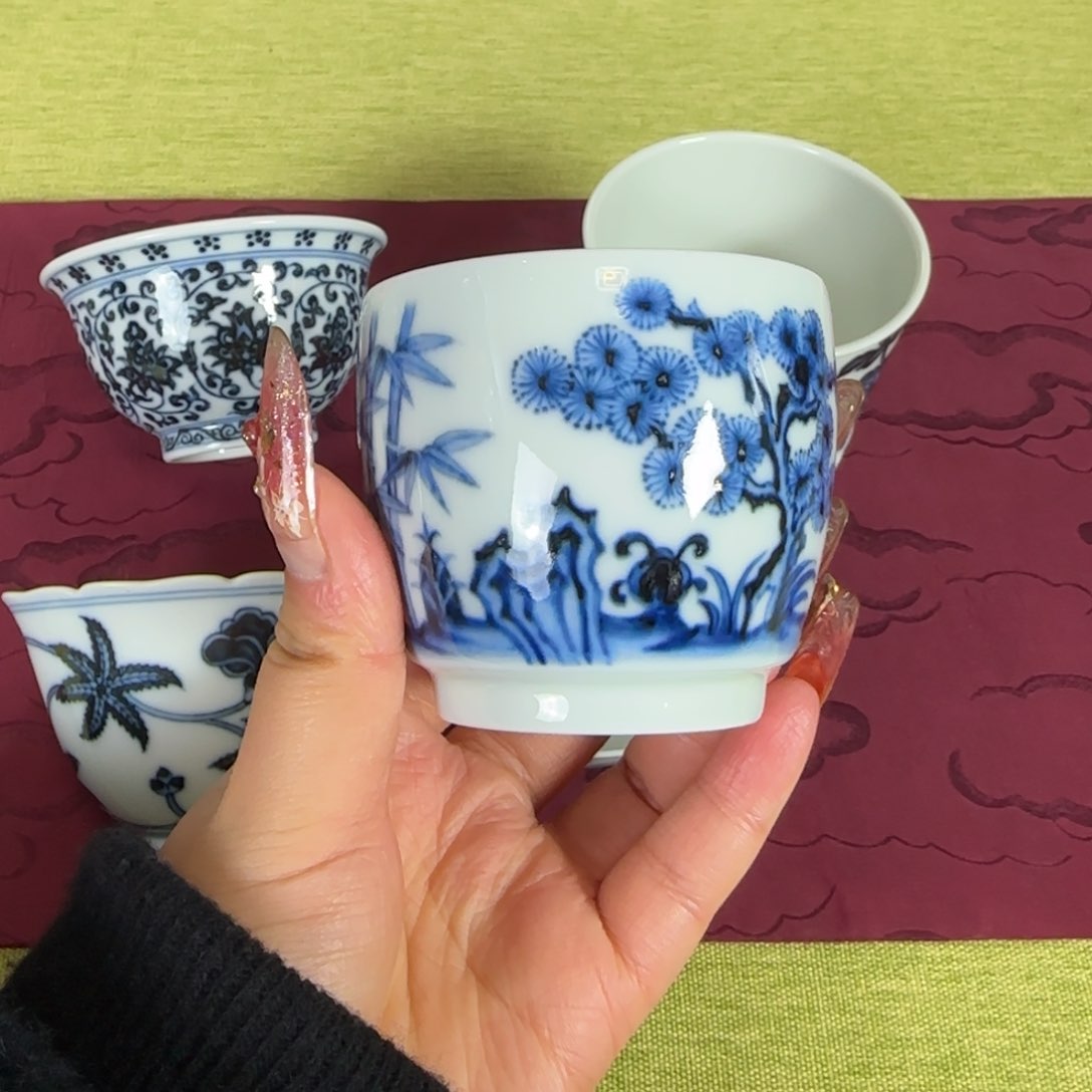 镇坤柴窑 松竹梅杯