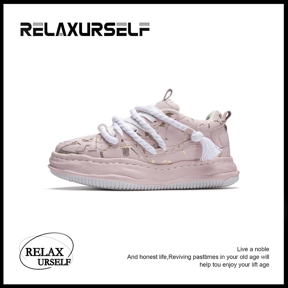 RELAXURSELF网红时尚休闲鞋系带厚底秋冬潮鞋休闲男内增高情侣鞋