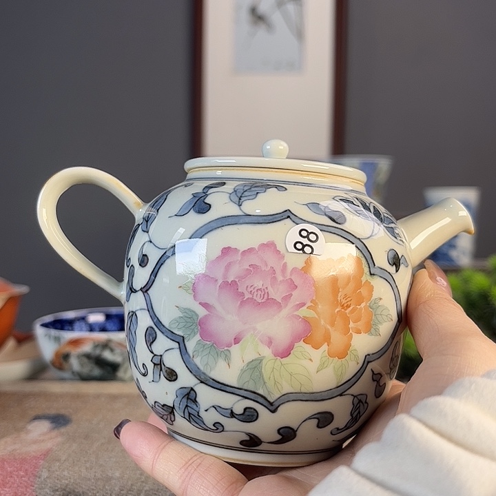 摆件景德柴烧茶杯多人