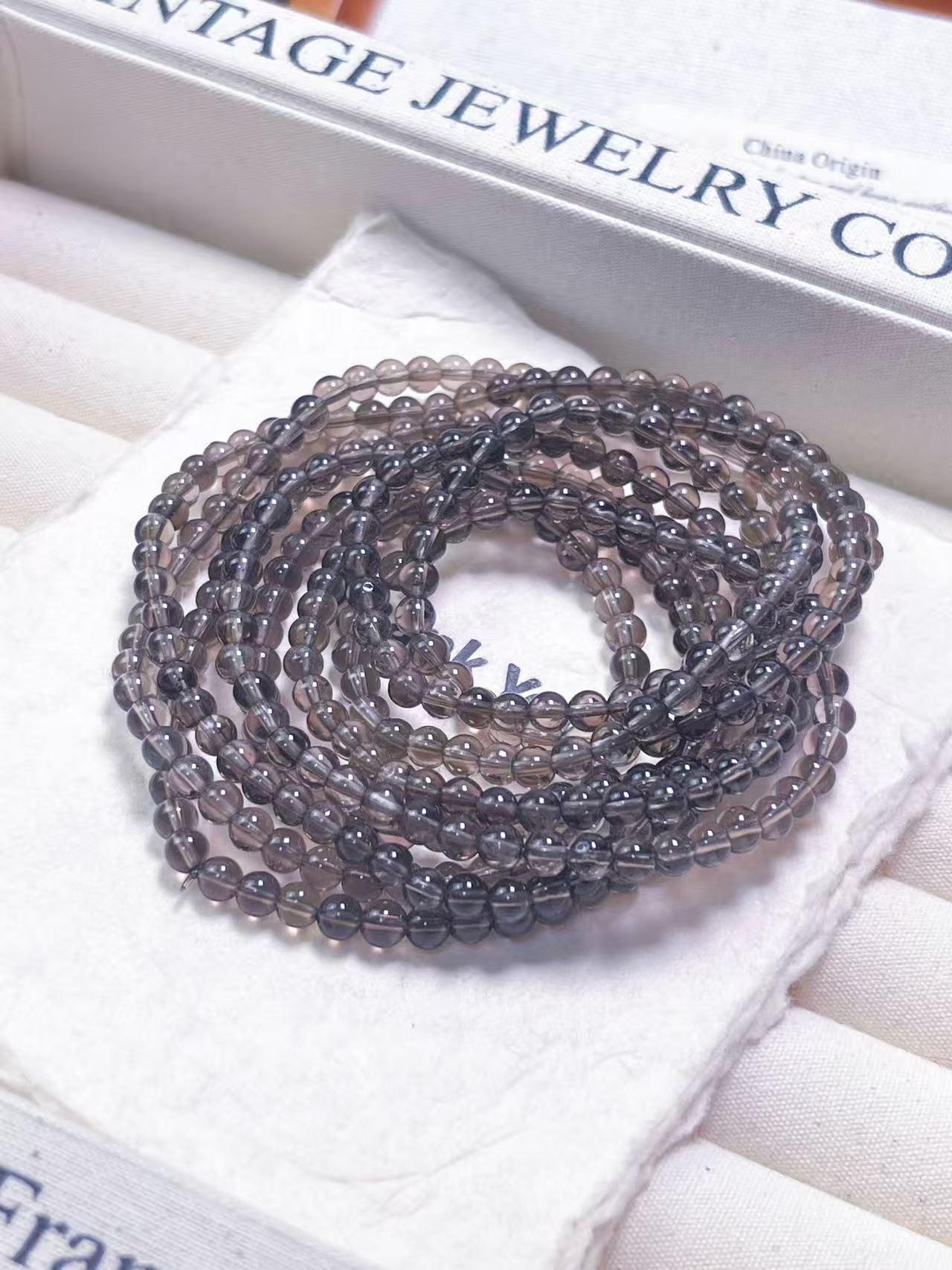 【茶水晶多圈】高品质素圈手串 S0002
