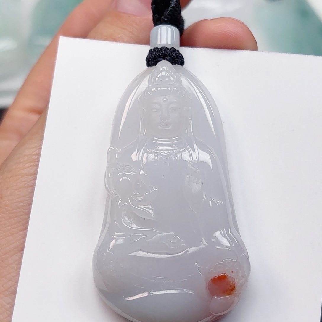 翡翠未镶嵌颈饰观音