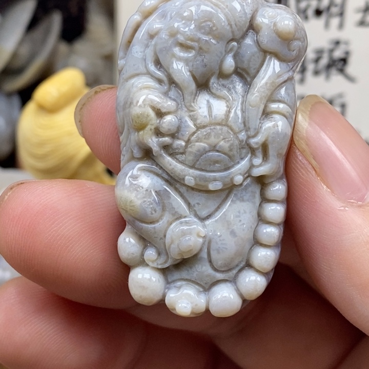 硅化珊瑚（珊瑚玉）未镶嵌颈饰