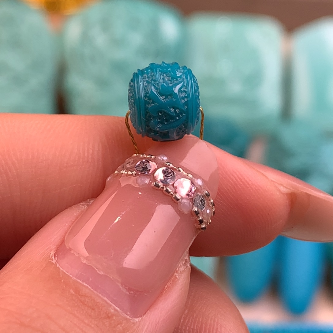 绿松石未镶嵌六字老型8.8