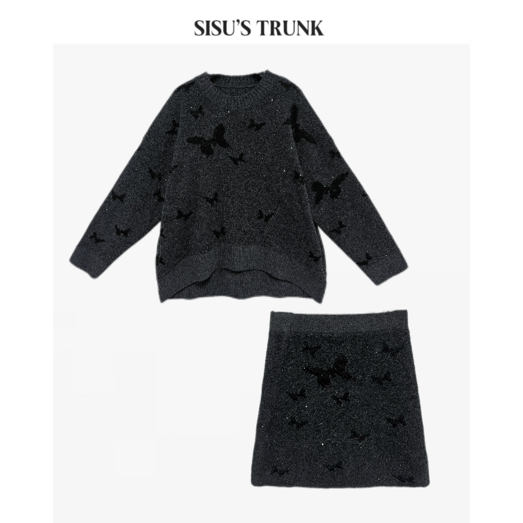 SISU【烛光晚餐】 轻奢高智感高定设计师款小众针织毛衣套装