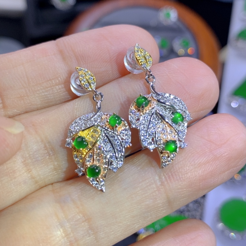 【闪购商品】翡翠挂件银S925镶嵌天然翡翠
