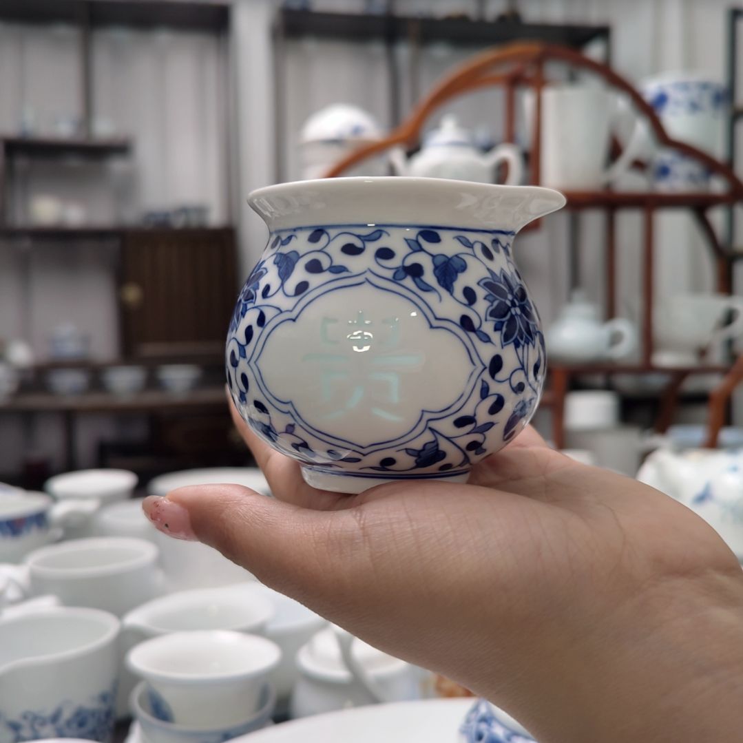 瓷手绘富贵公道杯一个景德镇