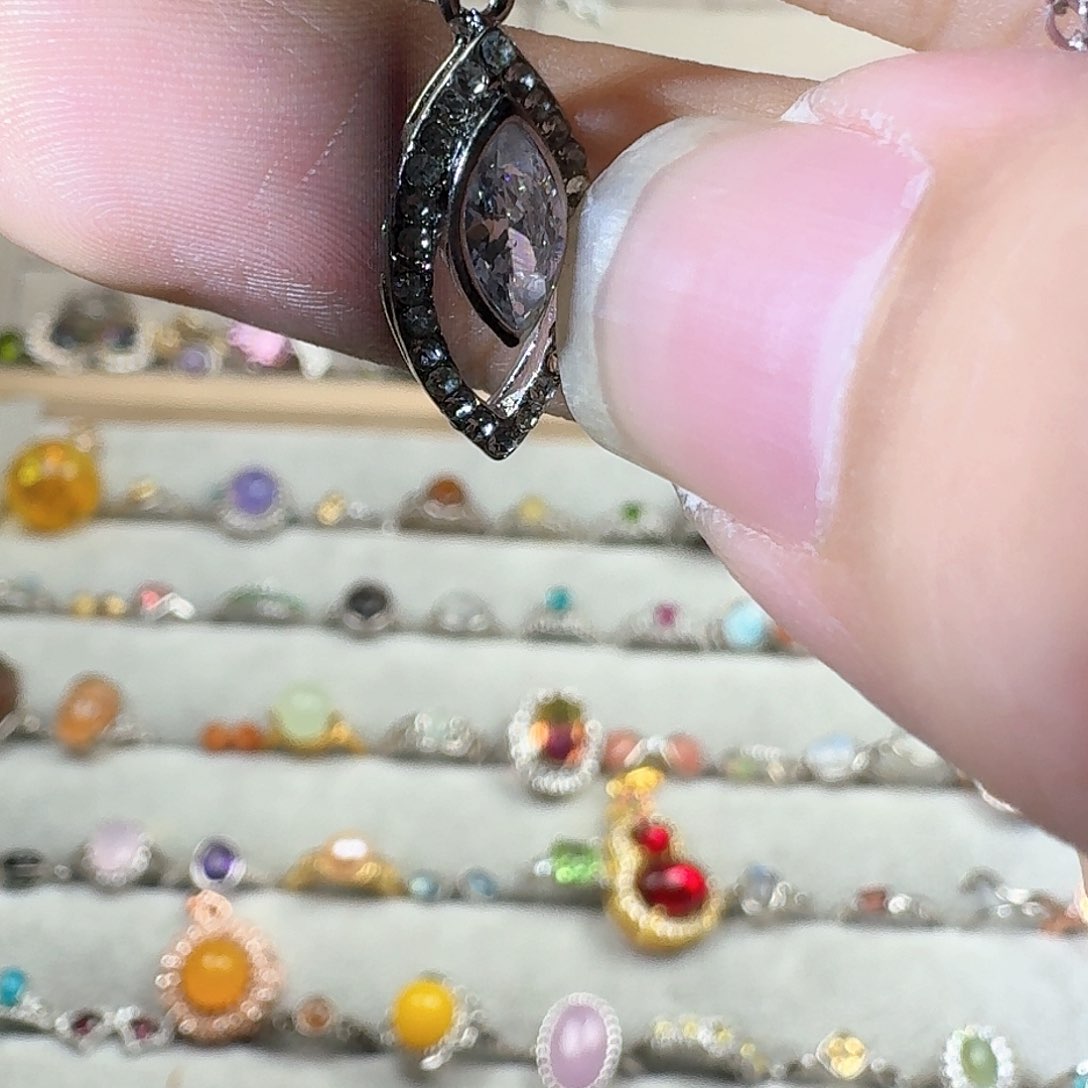 芙蓉石戒指银S925镶嵌