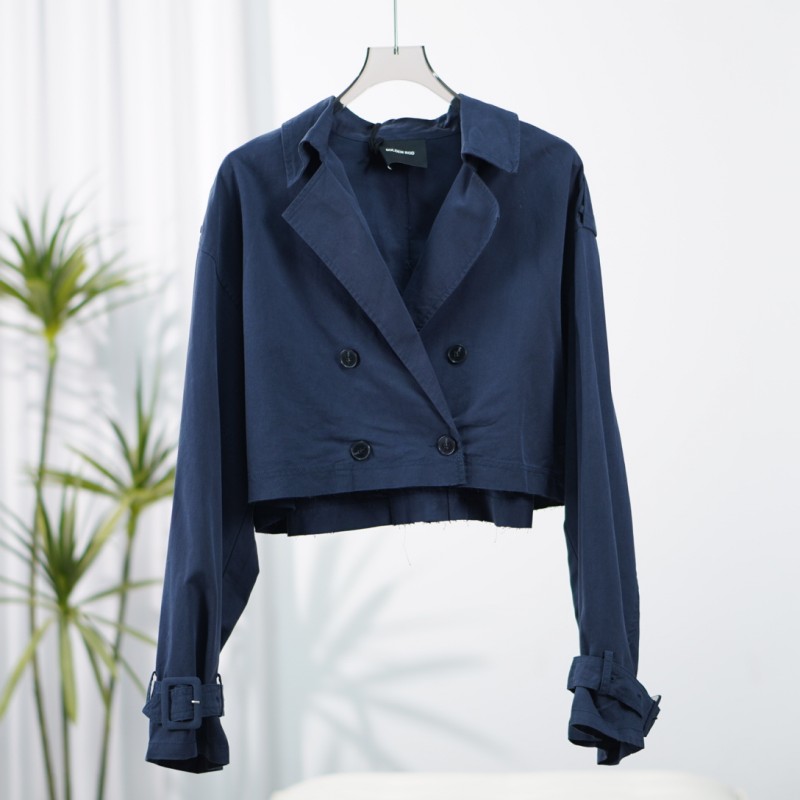 尚系列  S757  女装设计师春秋外搭翻领短外套深蓝色SS01R51