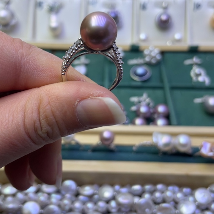 淡水珍珠戒指合金