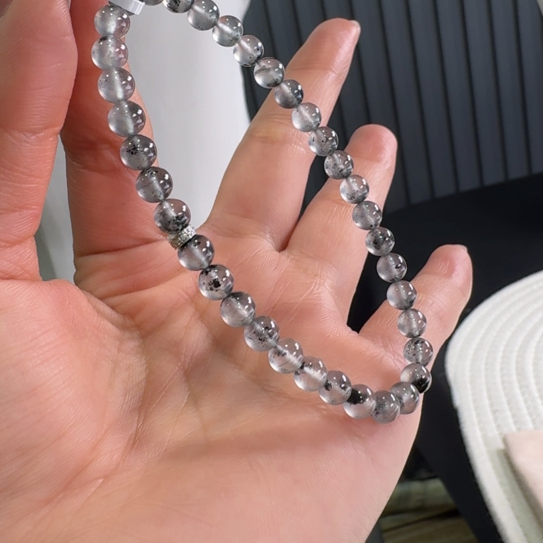 翡翠手链未镶嵌力推玻璃钢水墨画单圈5mm