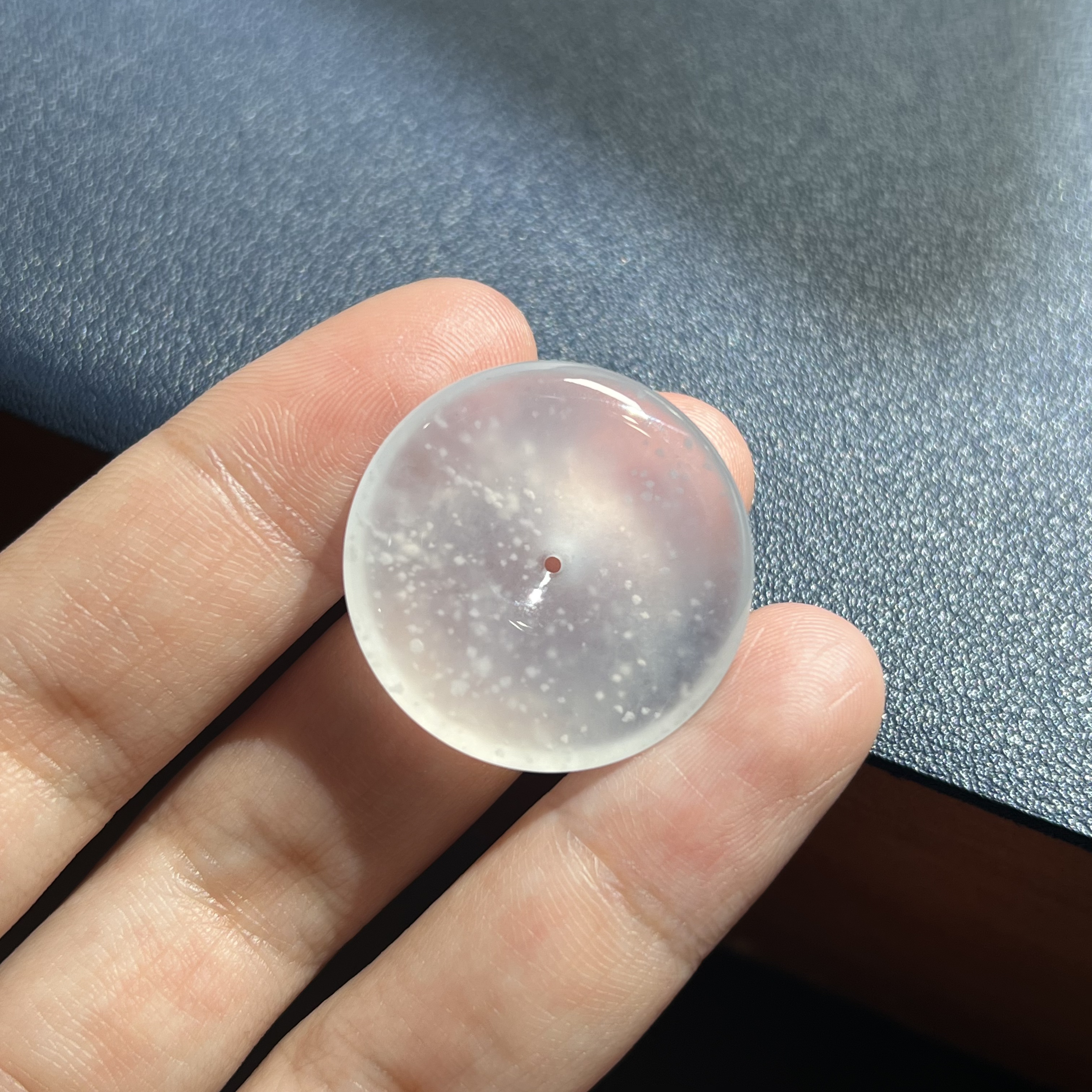 冰种雪花棉平安扣吊坠27.3×5