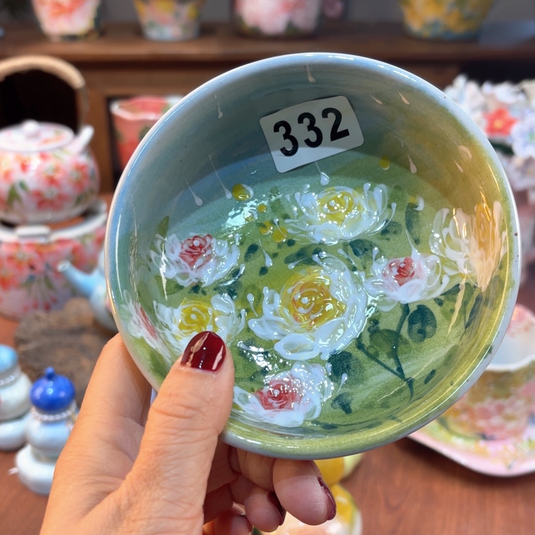 瓷片景德镇手绘高温釉下彩陶瓷茶具