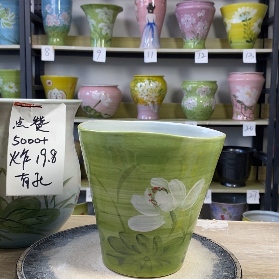 景德镇手工手绘陶瓷花盆