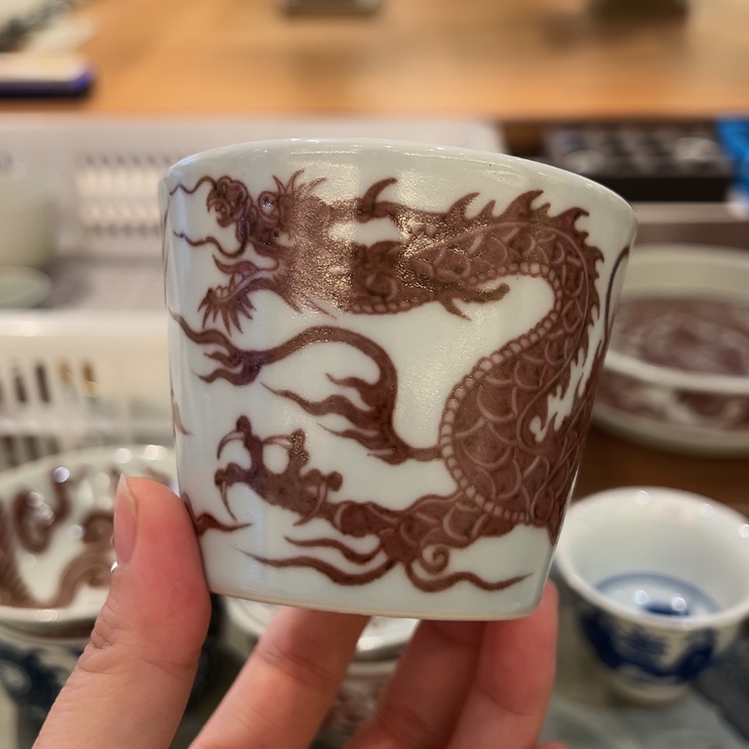 畅怀堂原矿釉里红杯杯杯杯