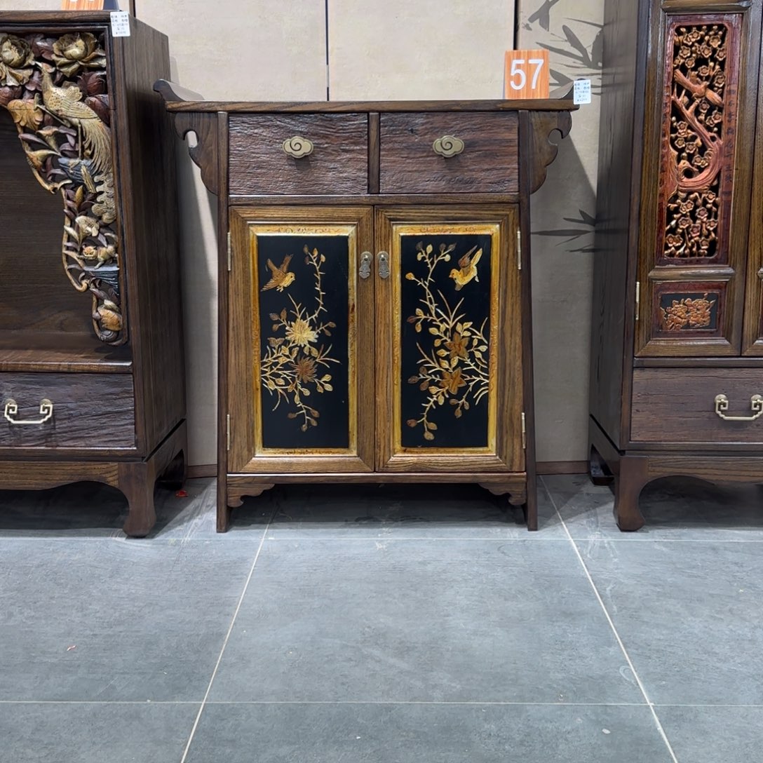 吉***天大理石榉木圆角款精品复古风系列套装