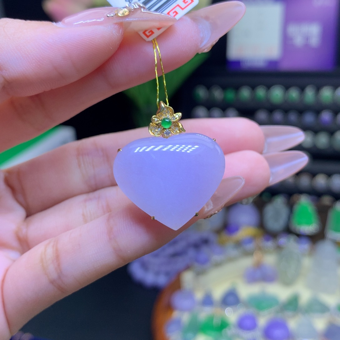 翡翠颈饰18K金镶嵌天然